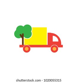 Tree Delivery Logo Icon Design