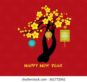 tree design for Chinese New Year 2016 celebration