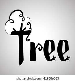 Tree design. eco concept. natural  icon, editable vector