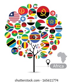 Tree design. Flag of Africa. vector Illustration.