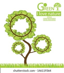 Tree design. Go green. Save world. vector illustration.