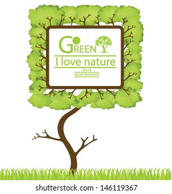 Tree design. Go green. Save world. vector illustration.