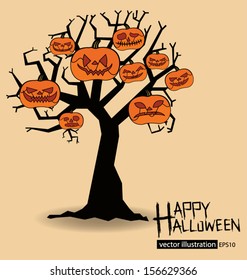 Tree design. Halloween vector illustration.