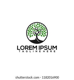 tree design logo natural, vector ilustration