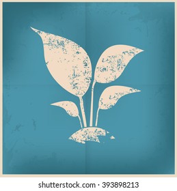 Tree design on old paper background, vector