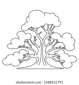 tree design on white background. Vector concept for nature, planet, ecology and conservation, strength, endurance and beauty 09