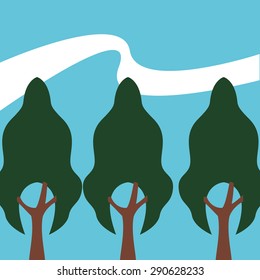 Tree design over blue background, vector illustration