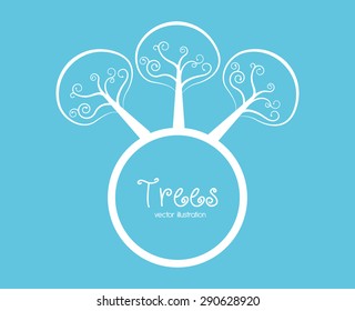 Tree design over blue background, vector illustration