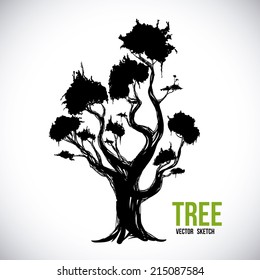 tree design over gray background vector illustration