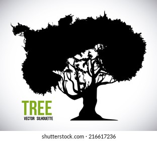 tree design over gray background vector illustration