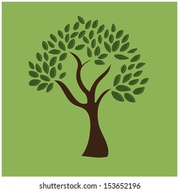 tree design over green background vector illustration 