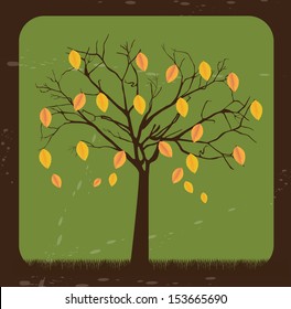 tree design over green background vector illustration 