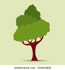 tree design over green background vector illustration