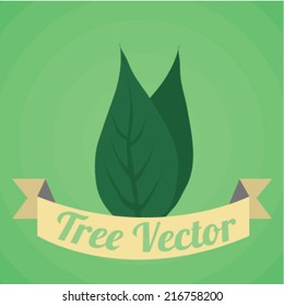 Tree design over green background