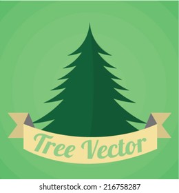 Tree design over green background