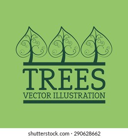 Tree design over green background, vector illustration