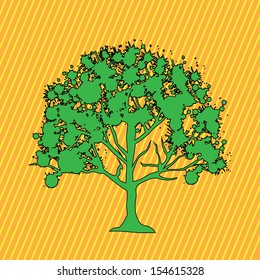 tree design over lineal background vector illustration 