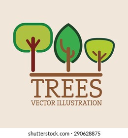 Tree design over pastel background, vector illustration