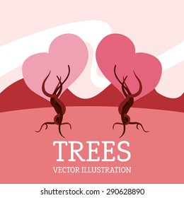 Tree design over pink background, vector illustration