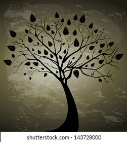 tree design over vintage background vector illustration