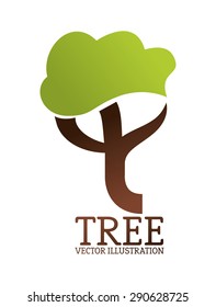 Tree design over white background, vector illustration