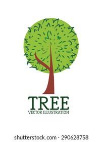 Tree design over white background, vector illustration