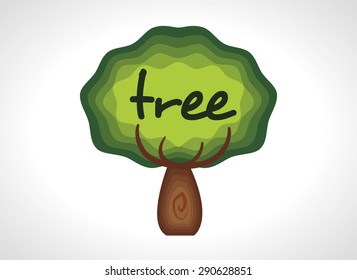 Tree design over white background, vector illustration