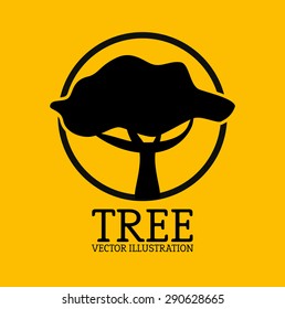 Tree design over yellow background, vector illustration