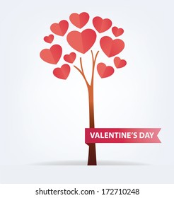 Tree design. Valentine's day concept illustration.