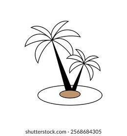 Tree design Vector silhouette icons illustration beach ocean and nature