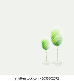 tree design, water color style, vector illustration. 