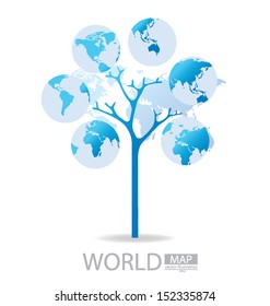 Tree design. World Map vector Illustration.