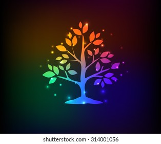 Tree design,rainbow concept,clean vector