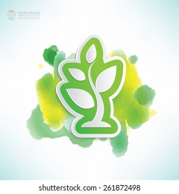 Tree design,water colour design,clean vector