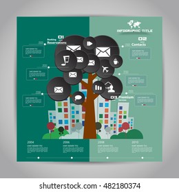 Tree diagram concept infographic, vector