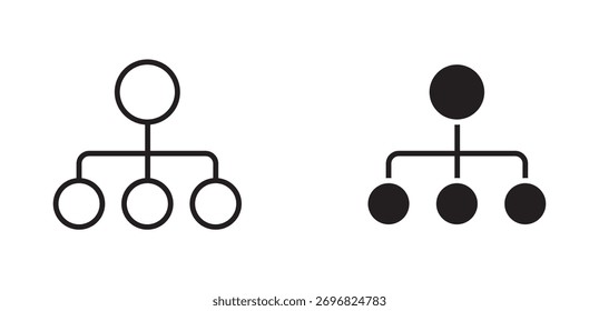 Conjunto de iconos de diagrama de árbol, Ilustración vectorial .