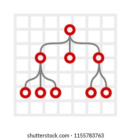 Tree diagram with red nodes