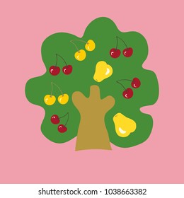 tree with different fruits