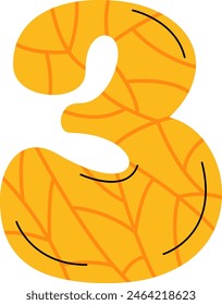 Ilustración vectorial de fuentes de dibujos animados de tres dígitos