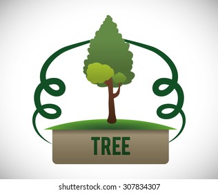 Tree digital design, vector illustration 10 eps graphic