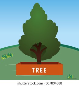 Tree digital design, vector illustration 10 eps graphic