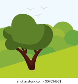 Tree digital design, vector illustration 10 eps graphic