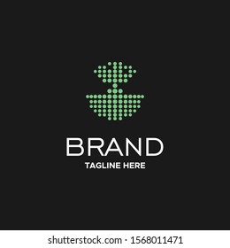 Tree digital technology modern logo template