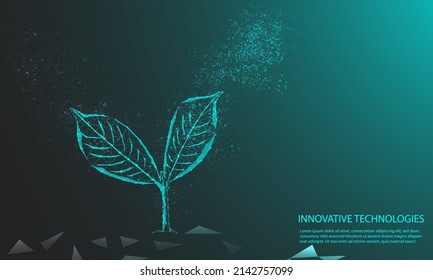 Tree. Digital vector outline of plants in dark blue. growth concept environment nature ecology low poly polygon mesh vector
