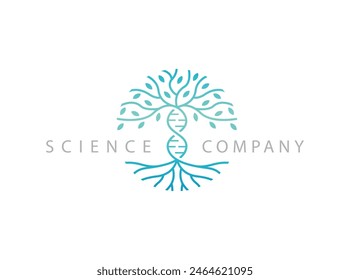 Tree DNA logo design vector template