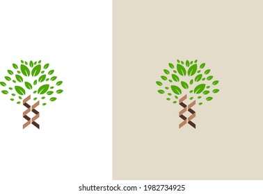 Tree DNA logo vector template