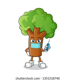 tree doctor mascot vector cartoon illustration