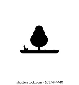 tree with a dog icon. Element of parks and landscape icon. One of the collections icon for website design and development, app development mobile concept. Premium icon on white background