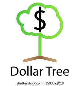 tree of dolar logo, simple logo, compatible for any company