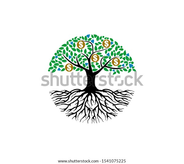 Tree Dollar Logo Vector Isolated Tree Stock Vector (Royalty Free ...